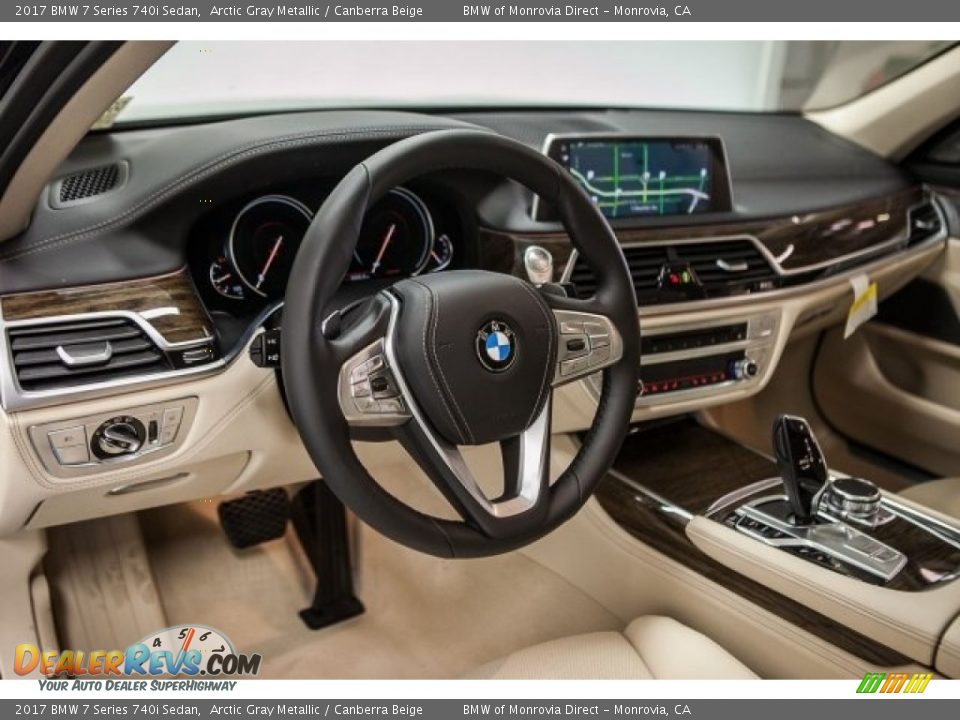 2017 BMW 7 Series 740i Sedan Arctic Gray Metallic / Canberra Beige Photo #6