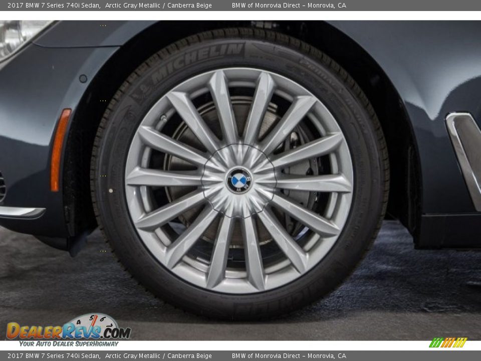 2017 BMW 7 Series 740i Sedan Arctic Gray Metallic / Canberra Beige Photo #9