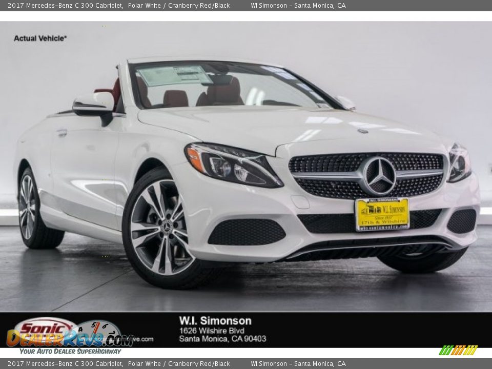 2017 Mercedes-Benz C 300 Cabriolet Polar White / Cranberry Red/Black Photo #1
