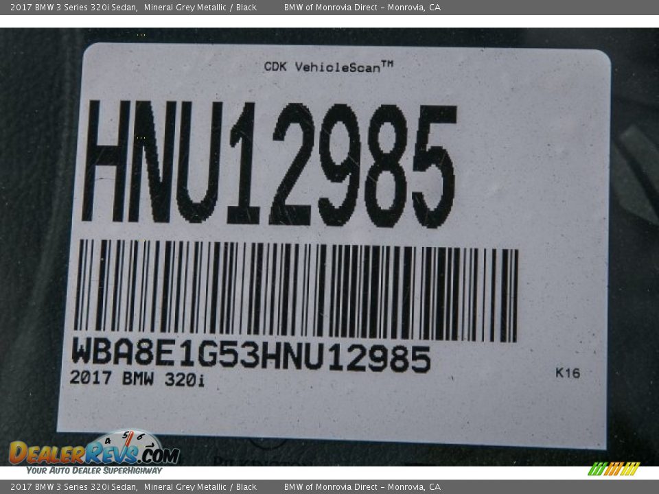 2017 BMW 3 Series 320i Sedan Mineral Grey Metallic / Black Photo #10