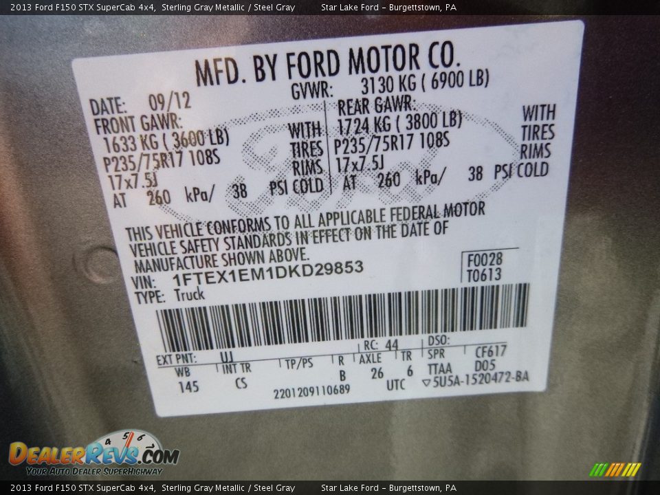 2013 Ford F150 STX SuperCab 4x4 Sterling Gray Metallic / Steel Gray Photo #14