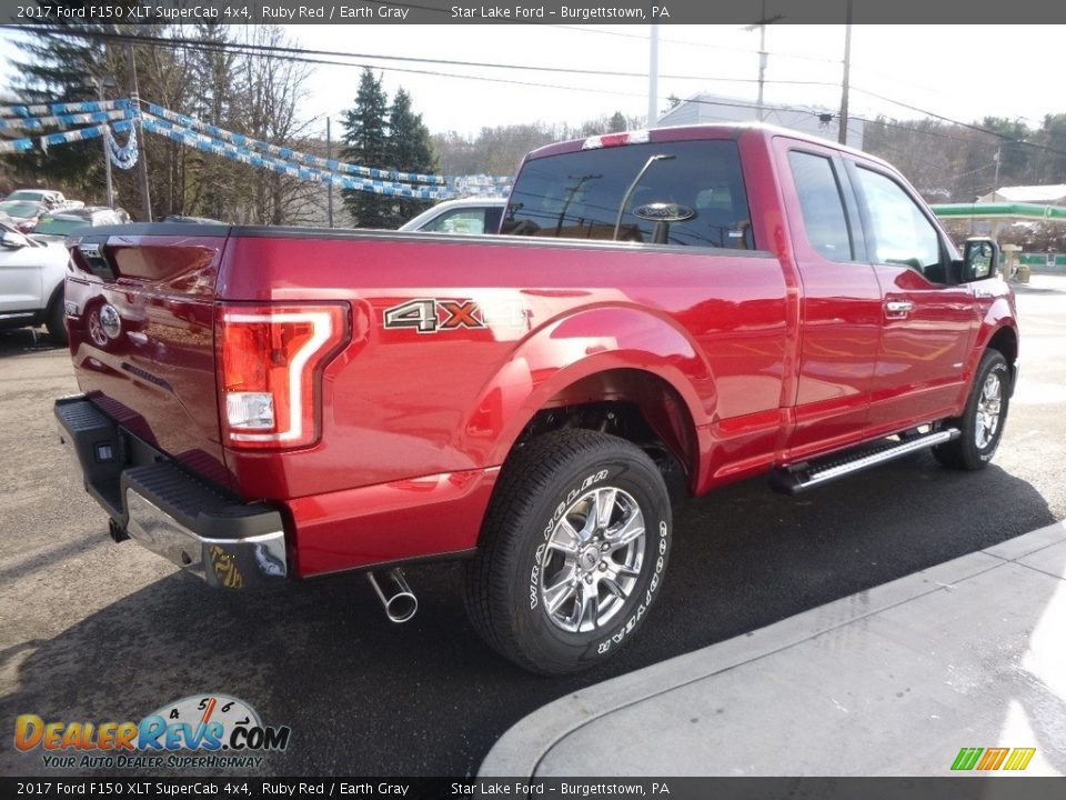 2017 Ford F150 XLT SuperCab 4x4 Ruby Red / Earth Gray Photo #6