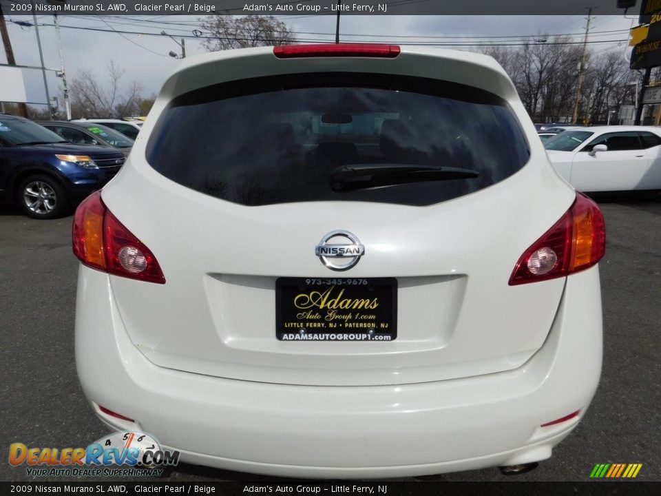 2009 Nissan Murano SL AWD Glacier Pearl / Beige Photo #6