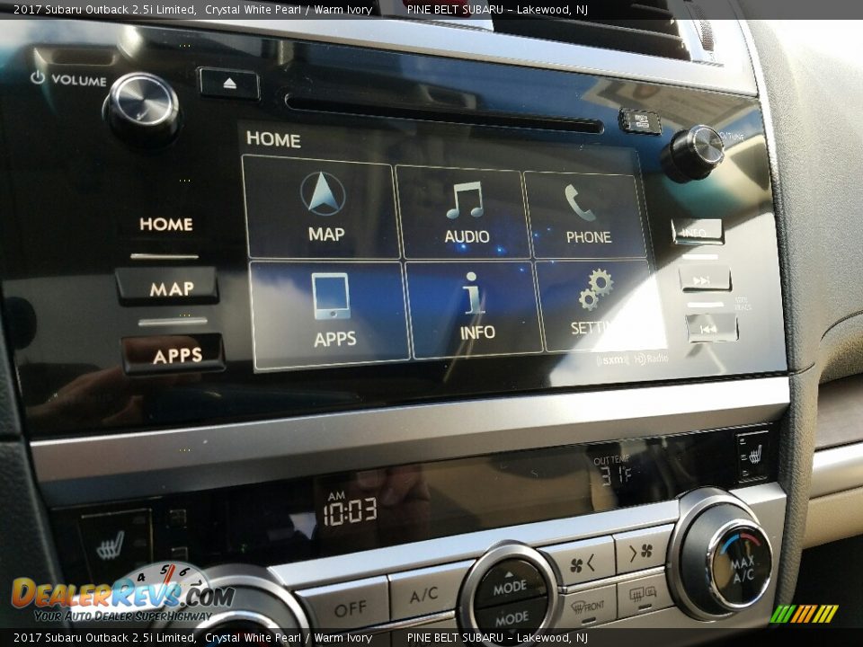 2017 Subaru Outback 2.5i Limited Crystal White Pearl / Warm Ivory Photo #10