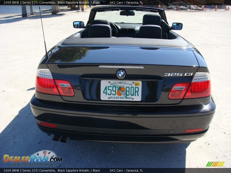 2006 BMW 3 Series 325i Convertible Black Sapphire Metallic / Black Photo #6