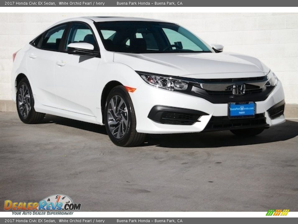 2017 Honda Civic EX Sedan White Orchid Pearl / Ivory Photo #1