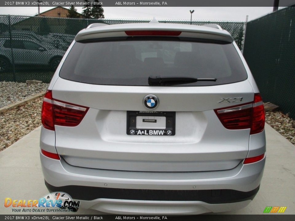 2017 BMW X3 xDrive28i Glacier Silver Metallic / Black Photo #9