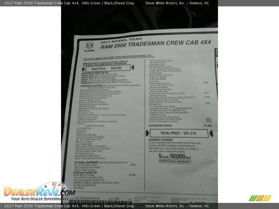 2017 Ram 2500 Tradesman Crew Cab 4x4 Hills Green / Black/Diesel Gray Photo #26