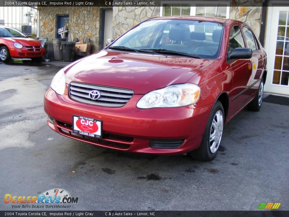 2004 Toyota Corolla CE Impulse Red / Light Gray Photo #9