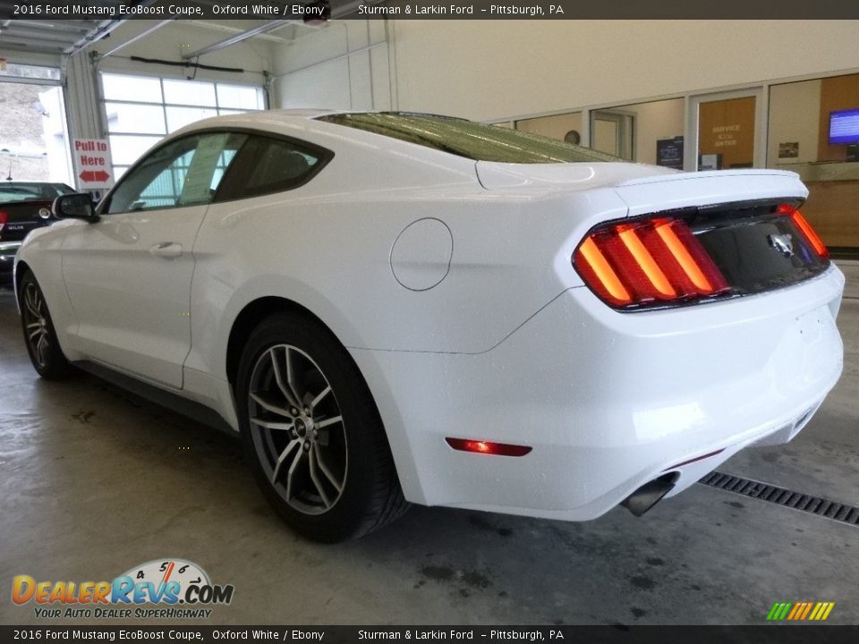 2016 Ford Mustang EcoBoost Coupe Oxford White / Ebony Photo #3