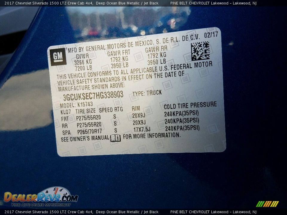 2017 Chevrolet Silverado 1500 LTZ Crew Cab 4x4 Deep Ocean Blue Metallic / Jet Black Photo #9