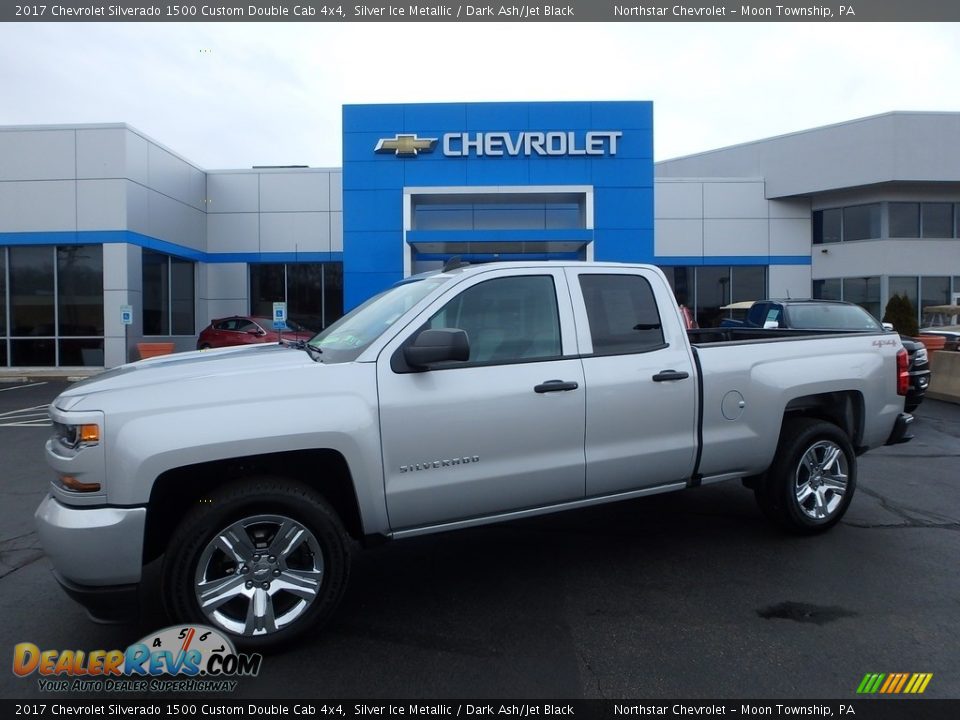 2017 Chevrolet Silverado 1500 Custom Double Cab 4x4 Silver Ice Metallic / Dark Ash/Jet Black Photo #1