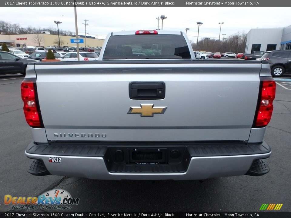 2017 Chevrolet Silverado 1500 Custom Double Cab 4x4 Silver Ice Metallic / Dark Ash/Jet Black Photo #6