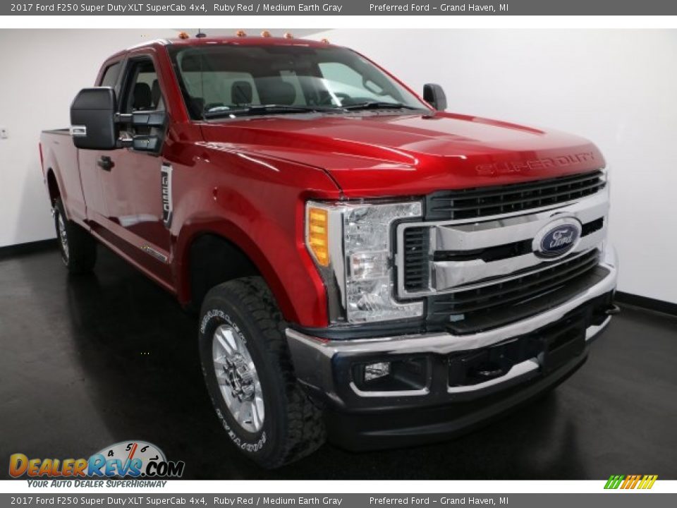 2017 Ford F250 Super Duty XLT SuperCab 4x4 Ruby Red / Medium Earth Gray Photo #6