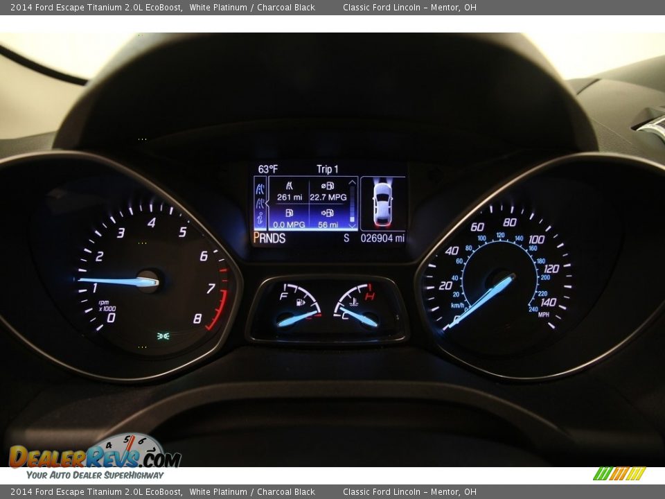 2014 Ford Escape Titanium 2.0L EcoBoost White Platinum / Charcoal Black Photo #8