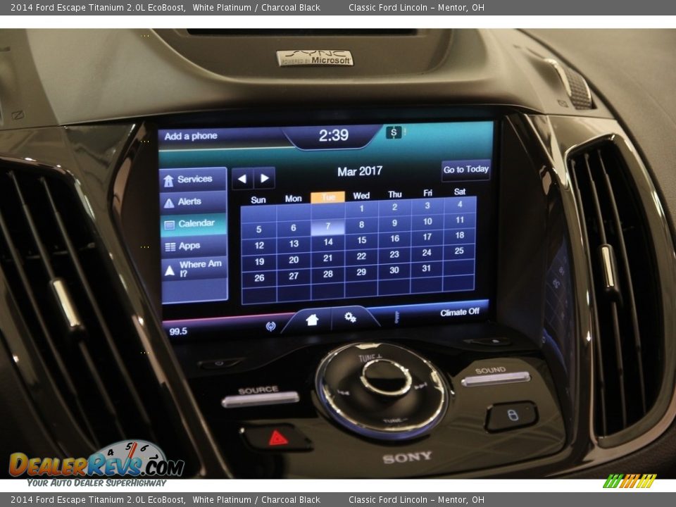 2014 Ford Escape Titanium 2.0L EcoBoost White Platinum / Charcoal Black Photo #12