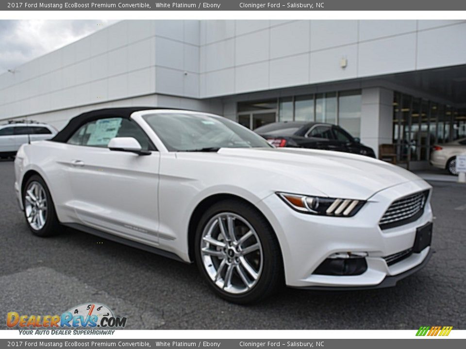 2017 Ford Mustang EcoBoost Premium Convertible White Platinum / Ebony Photo #1