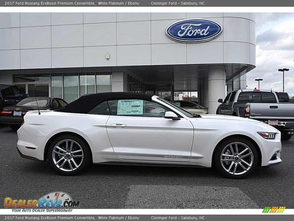 2017 Ford Mustang EcoBoost Premium Convertible White Platinum / Ebony Photo #2