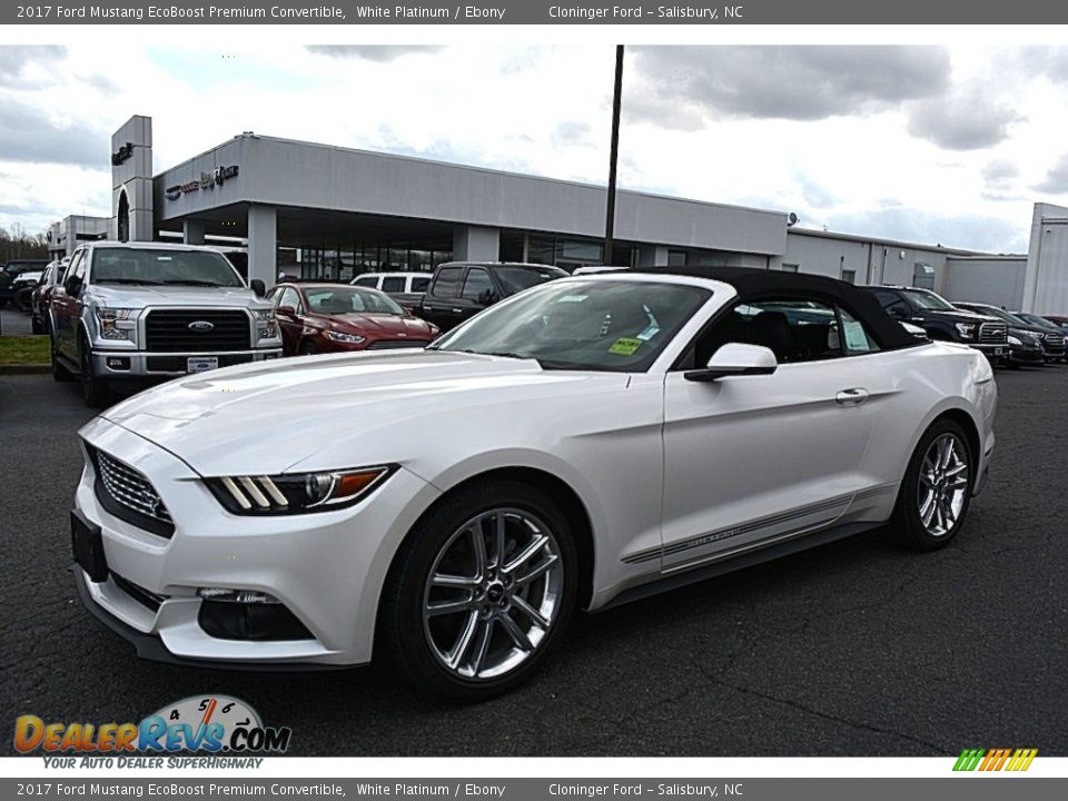 2017 Ford Mustang EcoBoost Premium Convertible White Platinum / Ebony Photo #3