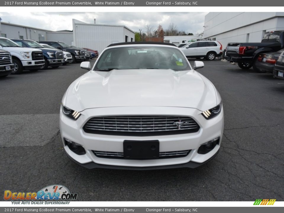 2017 Ford Mustang EcoBoost Premium Convertible White Platinum / Ebony Photo #4