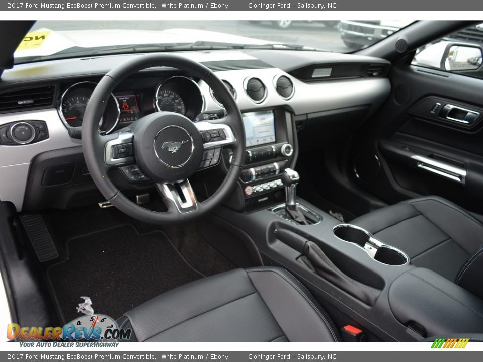 2017 Ford Mustang EcoBoost Premium Convertible White Platinum / Ebony Photo #7