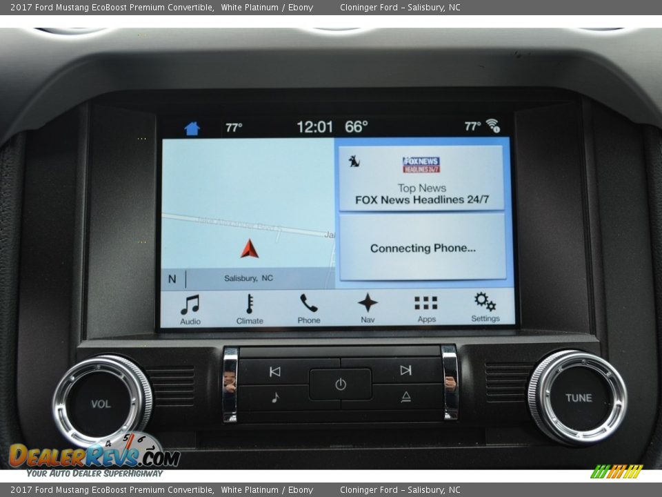 2017 Ford Mustang EcoBoost Premium Convertible White Platinum / Ebony Photo #9