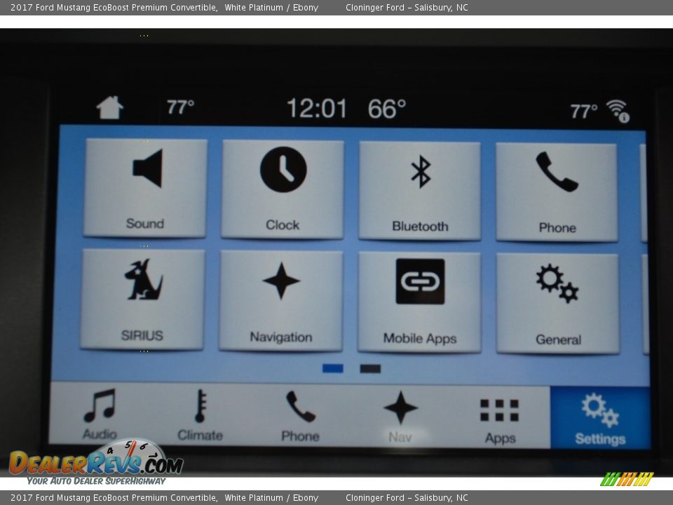 2017 Ford Mustang EcoBoost Premium Convertible White Platinum / Ebony Photo #10