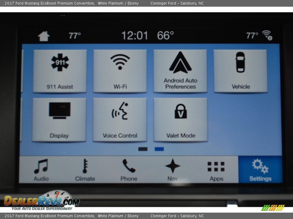 2017 Ford Mustang EcoBoost Premium Convertible White Platinum / Ebony Photo #11