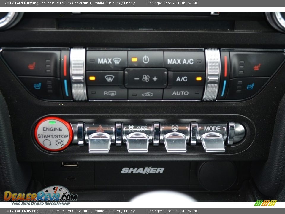 2017 Ford Mustang EcoBoost Premium Convertible White Platinum / Ebony Photo #14