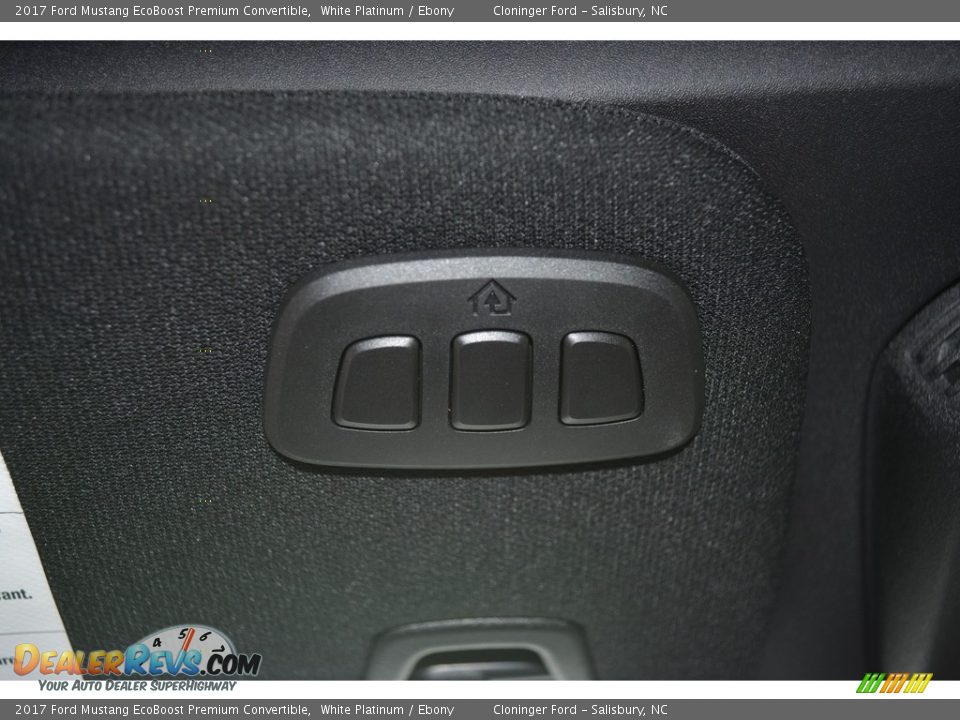 2017 Ford Mustang EcoBoost Premium Convertible White Platinum / Ebony Photo #19