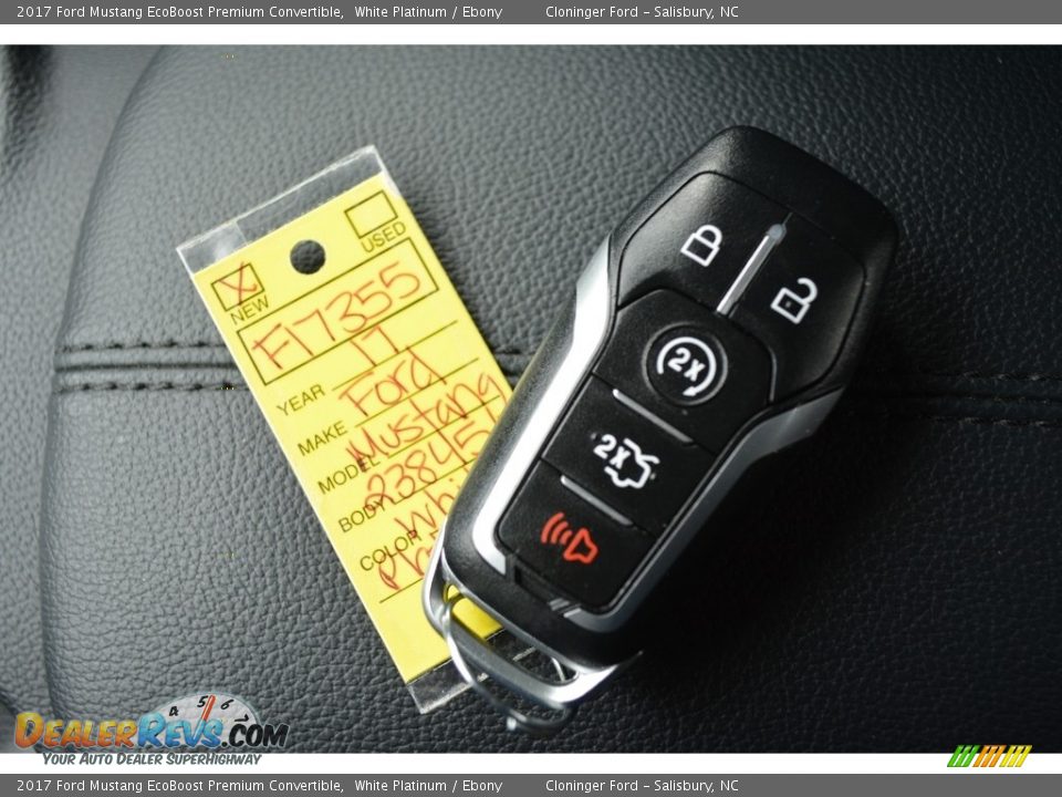 2017 Ford Mustang EcoBoost Premium Convertible White Platinum / Ebony Photo #20