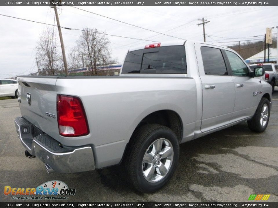 2017 Ram 1500 Big Horn Crew Cab 4x4 Bright Silver Metallic / Black/Diesel Gray Photo #6