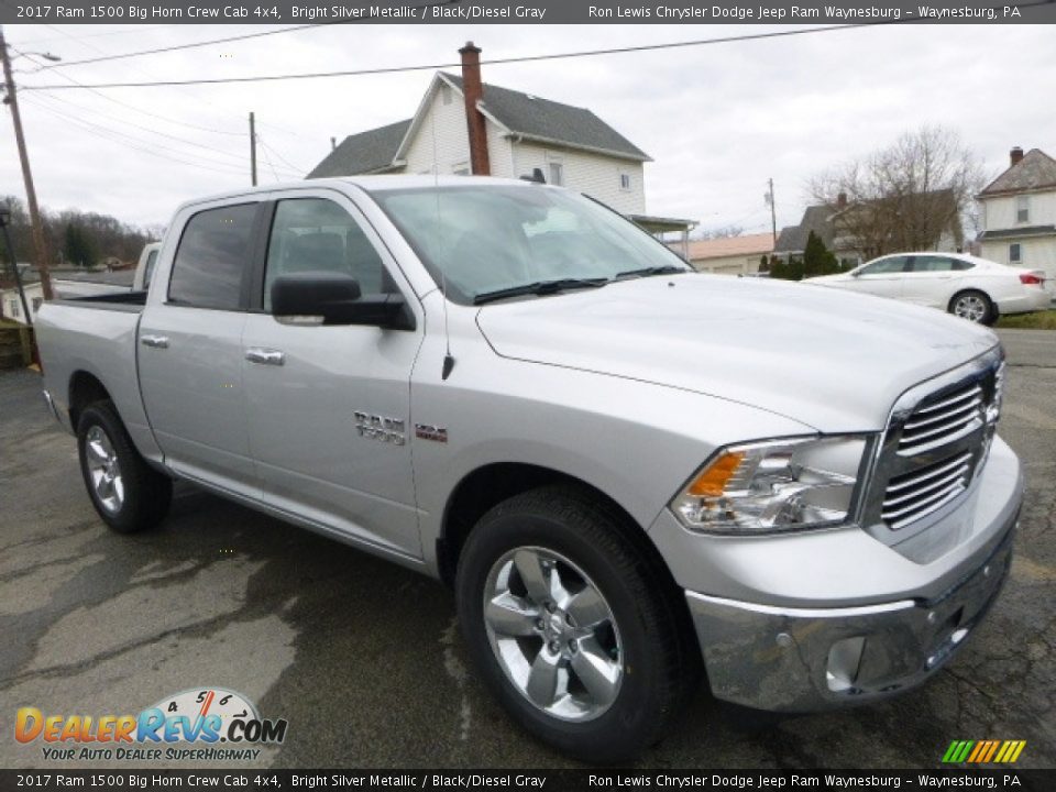 2017 Ram 1500 Big Horn Crew Cab 4x4 Bright Silver Metallic / Black/Diesel Gray Photo #8