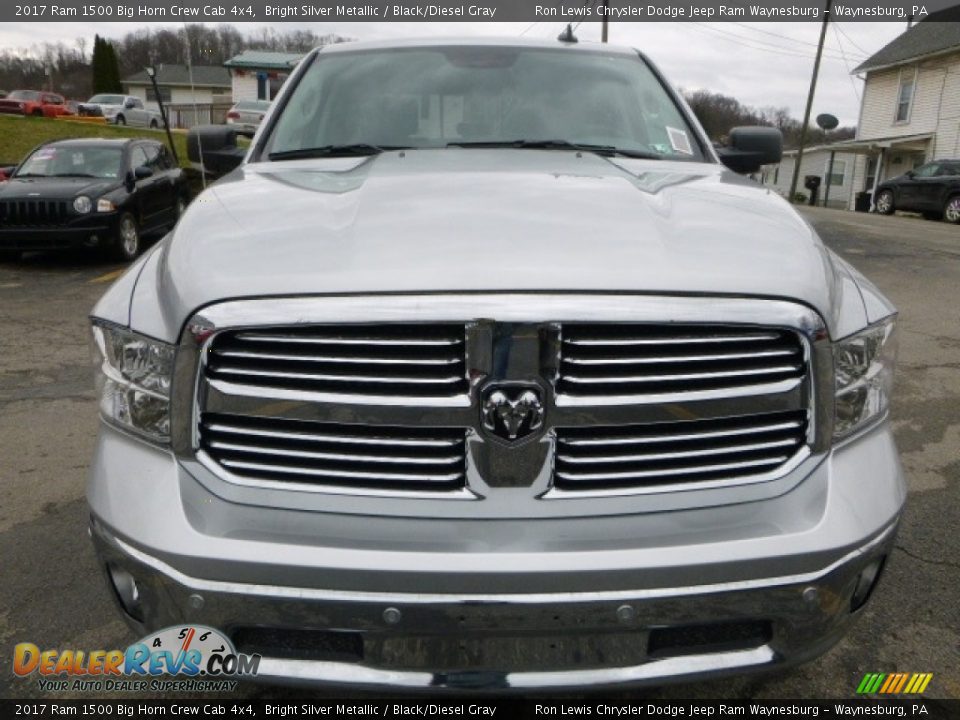 2017 Ram 1500 Big Horn Crew Cab 4x4 Bright Silver Metallic / Black/Diesel Gray Photo #9