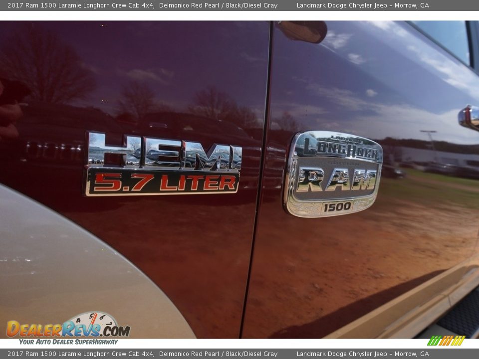 2017 Ram 1500 Laramie Longhorn Crew Cab 4x4 Delmonico Red Pearl / Black/Diesel Gray Photo #6