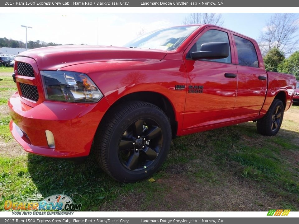 2017 Ram 1500 Express Crew Cab Flame Red / Black/Diesel Gray Photo #1