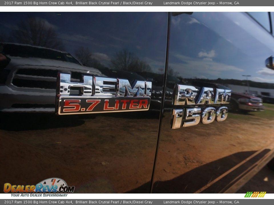 2017 Ram 1500 Big Horn Crew Cab 4x4 Brilliant Black Crystal Pearl / Black/Diesel Gray Photo #6
