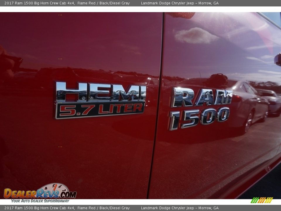 2017 Ram 1500 Big Horn Crew Cab 4x4 Flame Red / Black/Diesel Gray Photo #6