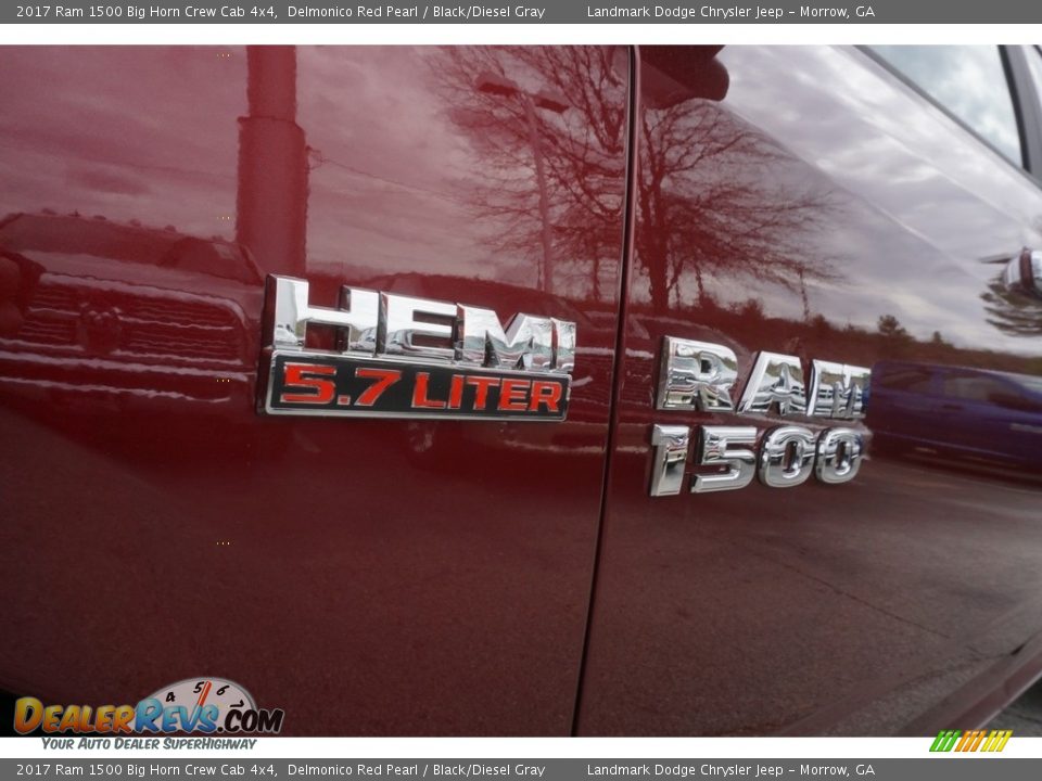 2017 Ram 1500 Big Horn Crew Cab 4x4 Delmonico Red Pearl / Black/Diesel Gray Photo #6
