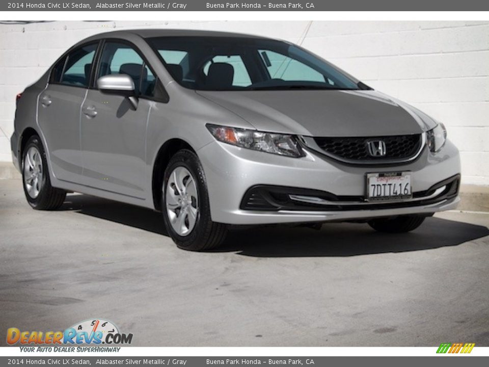 2014 Honda Civic LX Sedan Alabaster Silver Metallic / Gray Photo #1