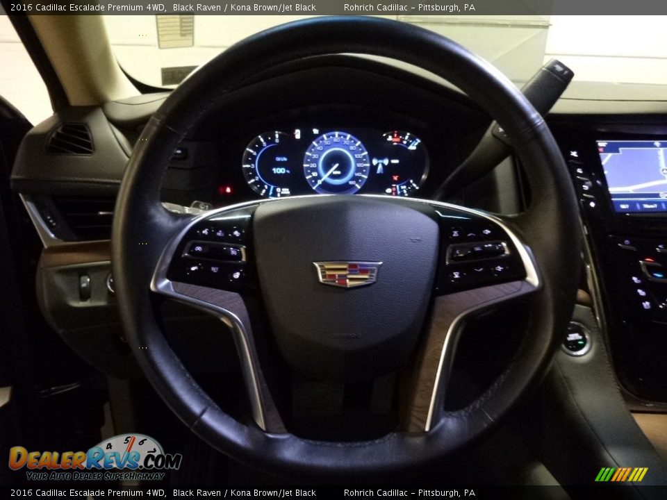 2016 Cadillac Escalade Premium 4WD Black Raven / Kona Brown/Jet Black Photo #23