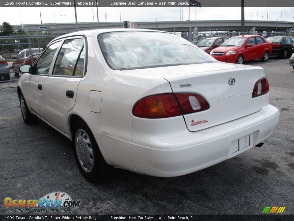 1999 Toyota Corolla VE Super White / Pebble Beige Photo #6