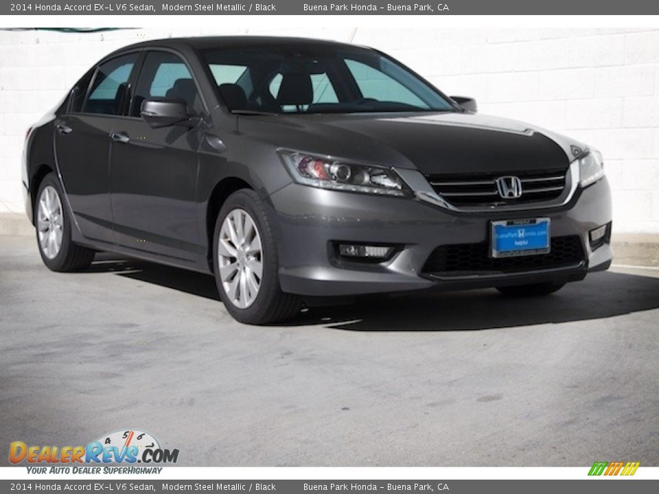 2014 Honda Accord EX-L V6 Sedan Modern Steel Metallic / Black Photo #1