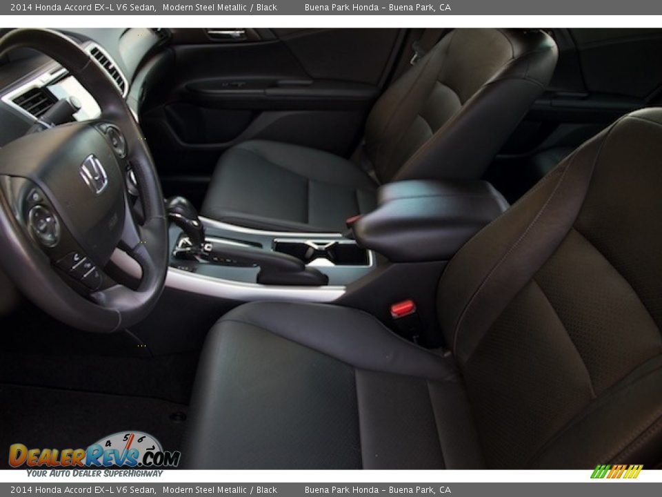 2014 Honda Accord EX-L V6 Sedan Modern Steel Metallic / Black Photo #3
