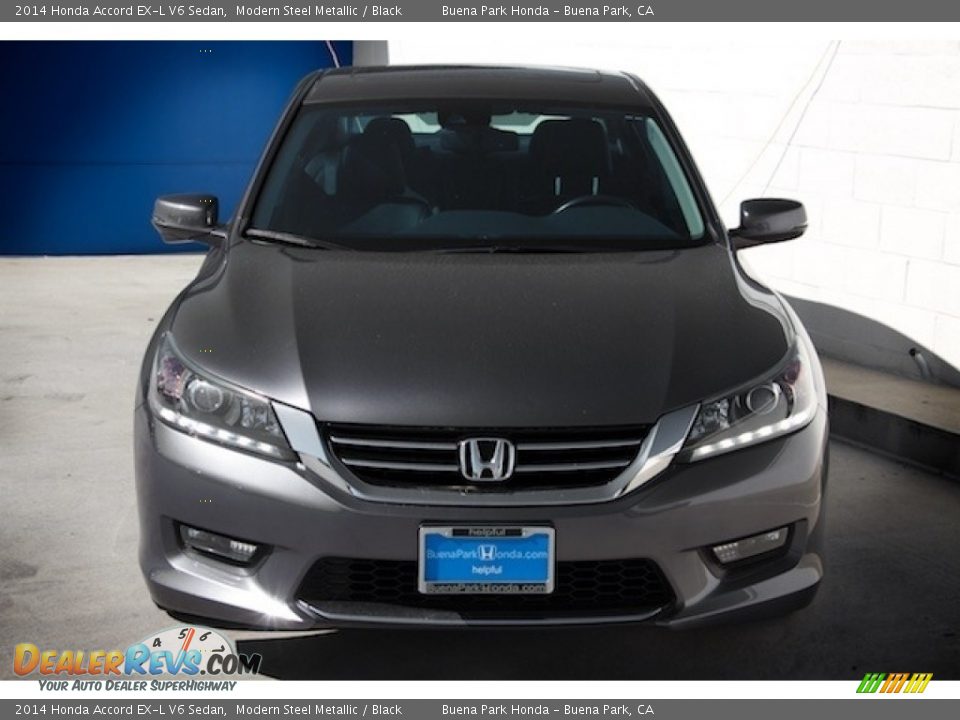 2014 Honda Accord EX-L V6 Sedan Modern Steel Metallic / Black Photo #7