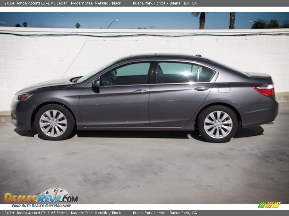 2014 Honda Accord EX-L V6 Sedan Modern Steel Metallic / Black Photo #10