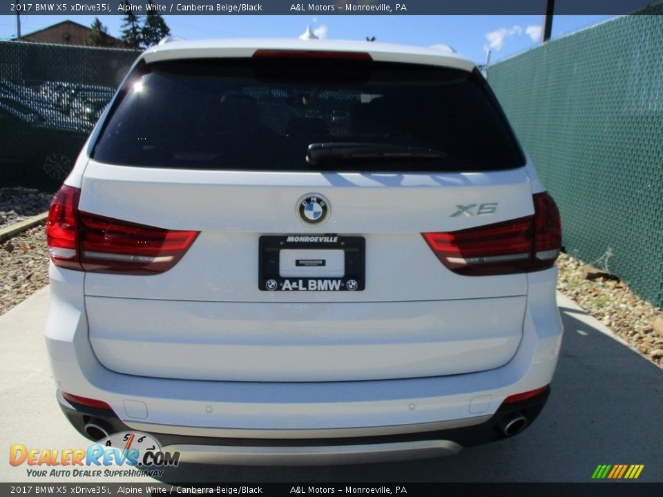 2017 BMW X5 xDrive35i Alpine White / Canberra Beige/Black Photo #9