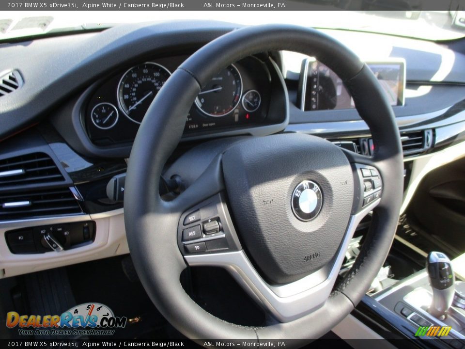 2017 BMW X5 xDrive35i Alpine White / Canberra Beige/Black Photo #13