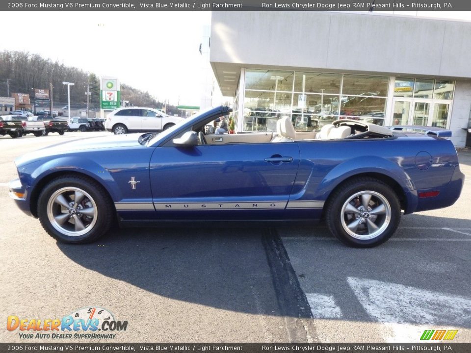 2006 Ford Mustang V6 Premium Convertible Vista Blue Metallic / Light Parchment Photo #2