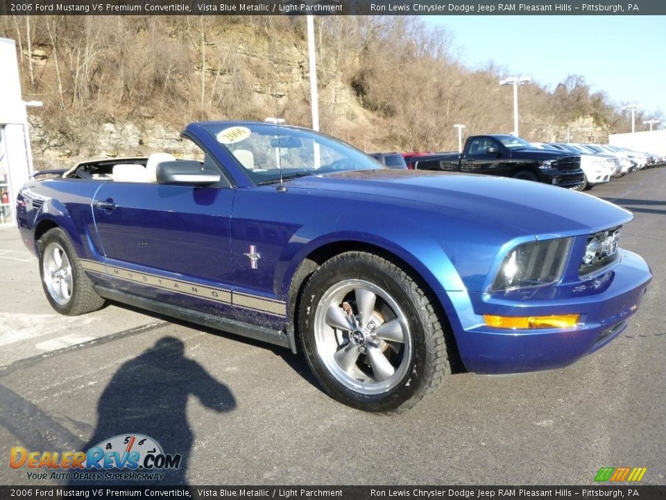 2006 Ford Mustang V6 Premium Convertible Vista Blue Metallic / Light Parchment Photo #7